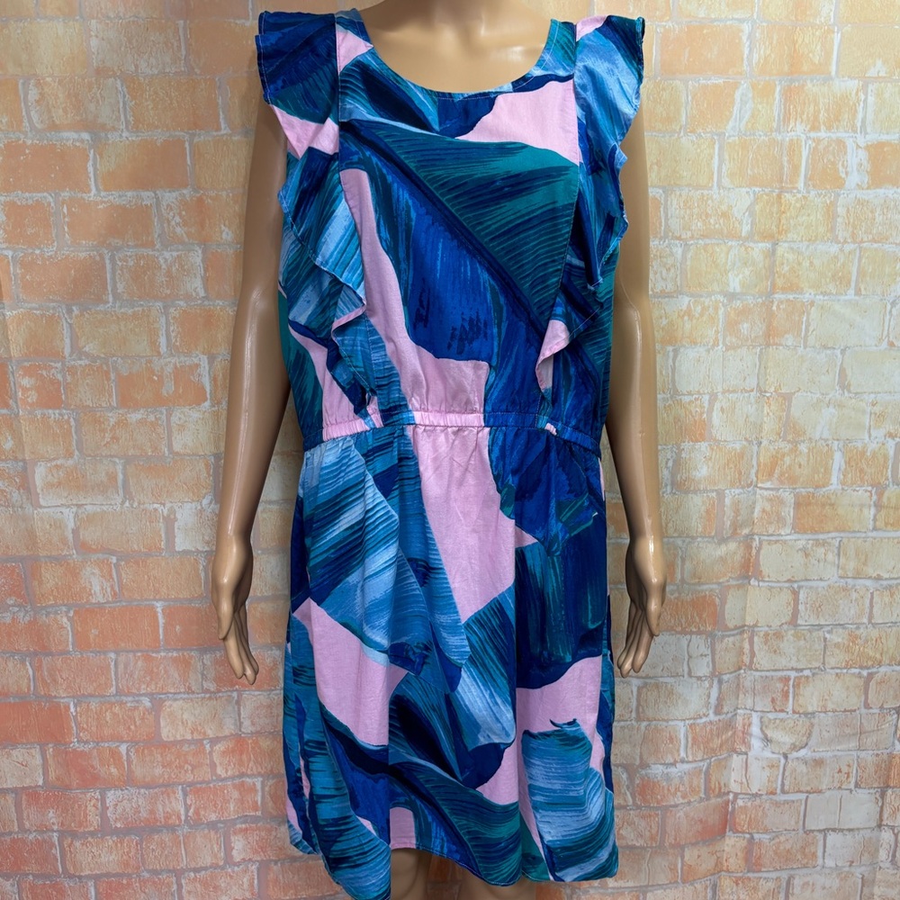 City Streets‎ Ruffled Tropical Print Dress